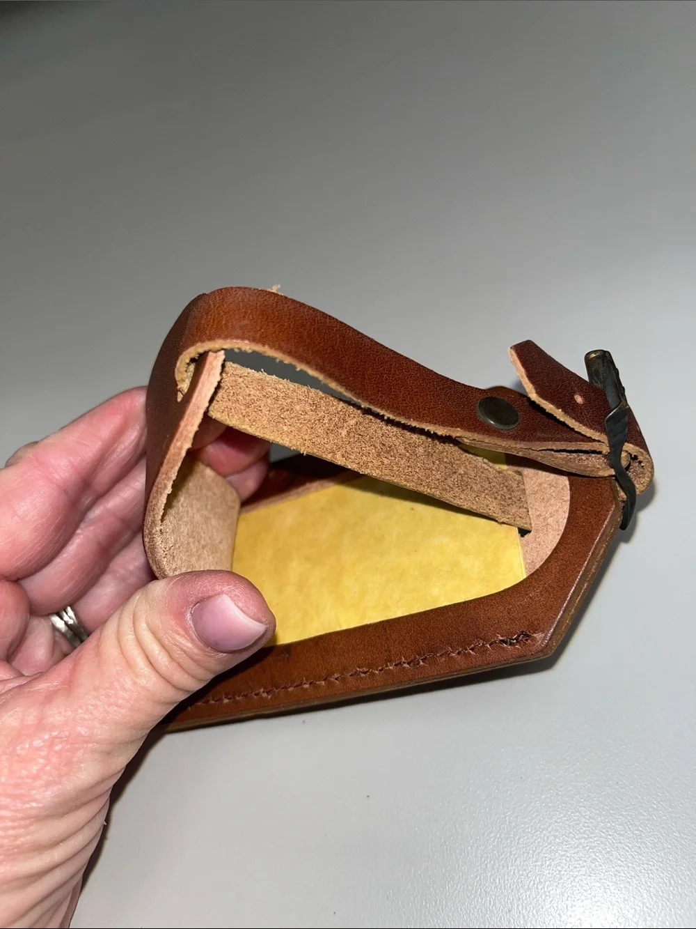 Marlboro Brown Leather Luggage Tag